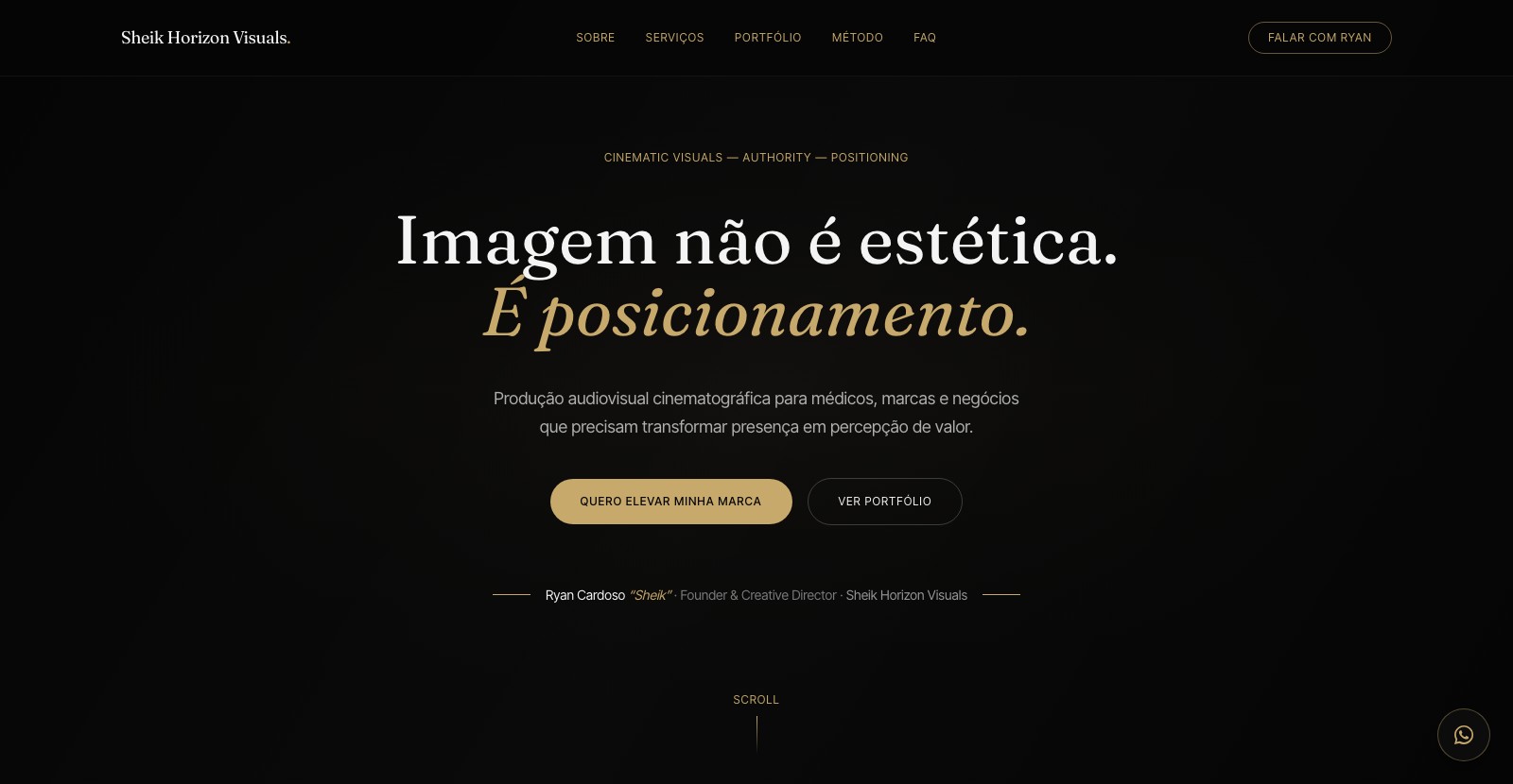 Página inicial da Sheik Horizon Visuals